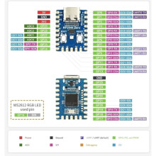 4 Stuks RP2040-ZERO RP2040 voor Raspberry Pi Microcontroller Development Board Module Dual-Core M0+ Processor Ongesoldeerd