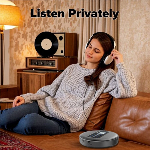 Draagbare  Cd-Speler met Luidsprekers, Oplaadbare Discman Cd-Walkman met Hoofdtelefoon 1