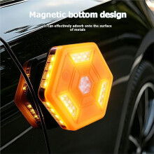 Faro di Segnalazione Stradale A LED Multifunzione, Luce di Emergenza, Segnalatore di Sicurezza Stradale Magnetico (Versione Ricaricabile)