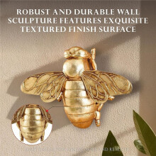Gouden Honingbij Wandsculptuur: Insectenkunst van Hars voor Huis- en Buitendecoratie