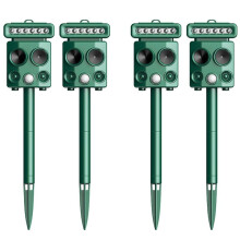 4PCS Ultrasonic Animal Repellent Outdoor Solar Animal Repeller with Motion Detection,Deer Deterrent Device for Yard