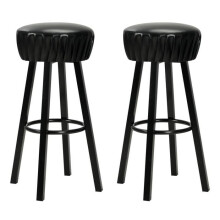 Lot de deux tabourets de bar design chaise siège synthétique noir 1202106