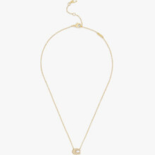 Damen Halskette mit Pavé-Struktur und C-Anhänger aus Kristall in Goldoptik, elegant und zeitlos