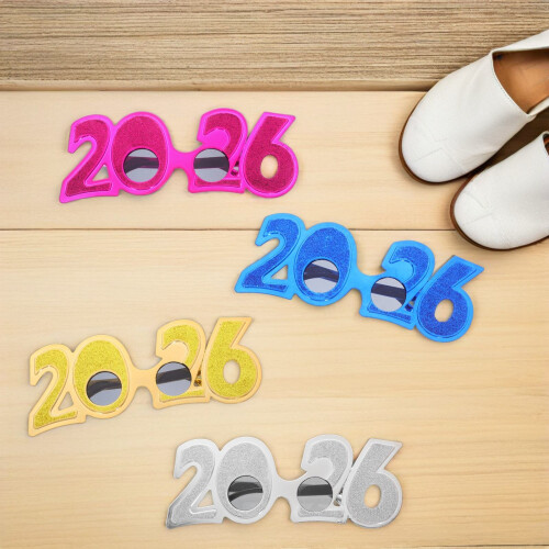 New Year Glasses Novelty Assorted Color 4pcs