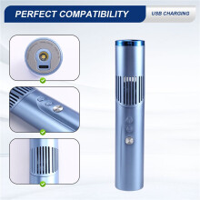 Lipstick Portable Turbo Fan High-Speed Handheld Neck Hanging Desktop Multifunctional Portable USB Travel Fan