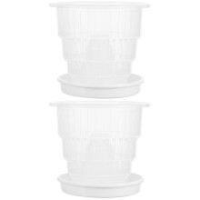 2Sets Atmungsaktive Orchideen-Pflanzgefäße Transparent Stabilem PP