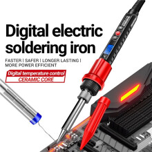 ANENG SL106 Digital Electric Soldering Iron 220V Adjustable Temperature Welding Solder Repair EU Plug Soldering Kit Tool 17PCS