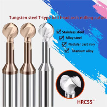 Kugelbogenfräser, Lollipop-Schaftfräser, Vollhartmetall-3D-CNC-Werkzeuge R1-R6 für Stahl und Aluminium A