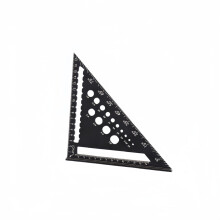 Driehoekige liniaal van aluminiumlegering, 18 cm, met 14 soorten boorgaten voor timmergereedschap