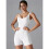 1 Piece Workout Jumpsuits for Women Backless Tummy Control Sleeveless Jumpsuits White L 4