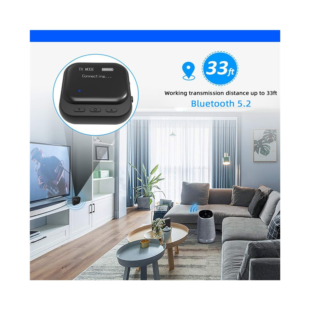 5.2 Receiver Transmitter 2 In 1 Rx Tx,Wireless Audio Adapter With Led Display,For Car Music & Hands-Free Calls 6031940112953