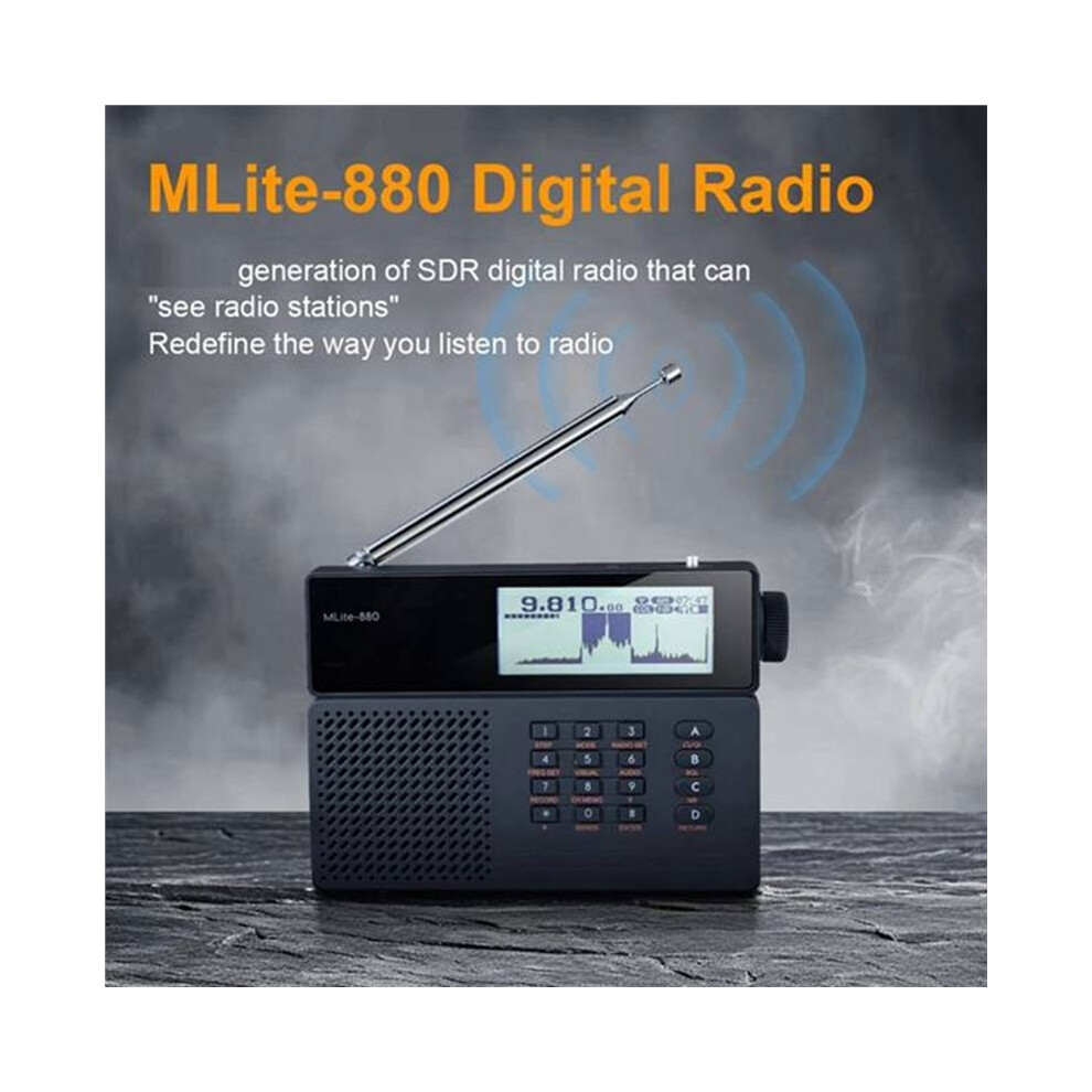 Mlite-880 Digital Sdr Receiver Dsp Radio Ssb/Am/Fm Rds Portable Full Band Radio Digital Shortwave Radio 4713344048374