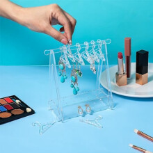 Clear Coat-Hanger Shape Earring Hanger Acrylic Hanger Rack with Hangers Earring Jewelry Display Organizer