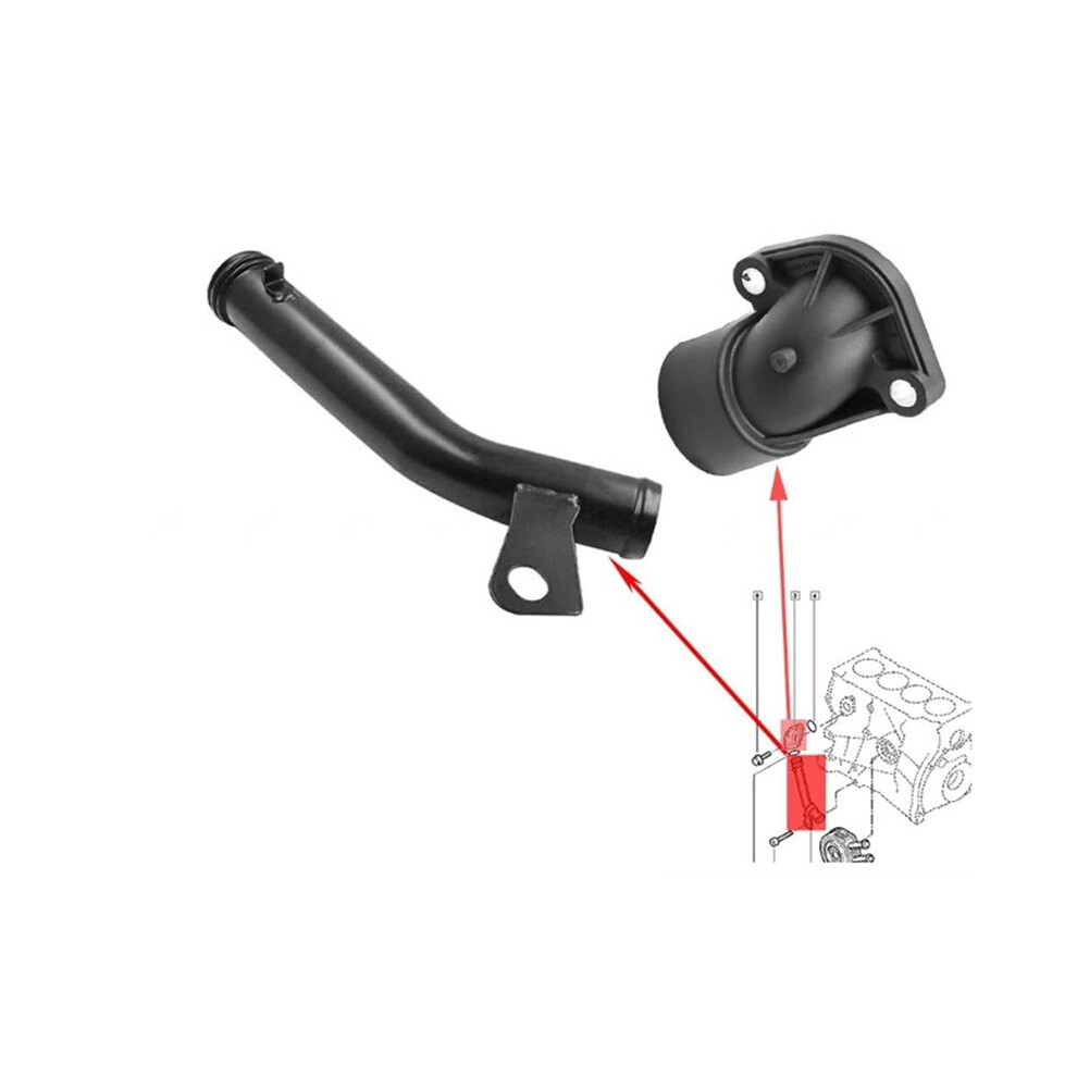 1Set Cooling Water Hose Fittings 8200320616 8200590563 Suitable For Black 6032651048494