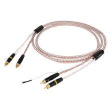 8TC PHONO Cable 8TC Single Crystal Copper Audio Phono Tonearm Cables 2RCA to 2RCA LP Audio Phono Tonearm Cable 1M