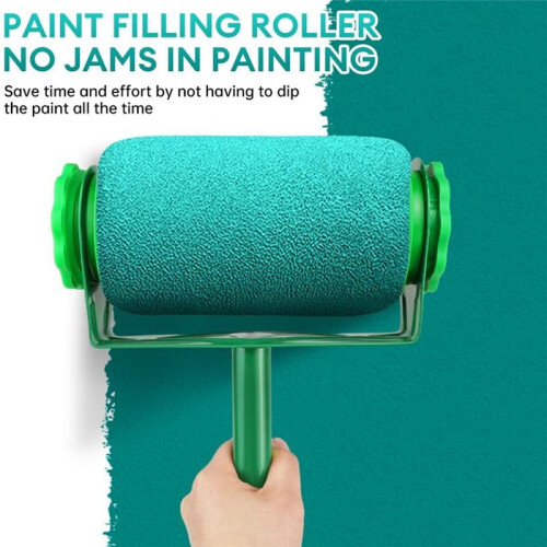 Professional 6-Piece Paint Roller Set for Walls and Ceilings - Extendable Brush, Tray, Rollers, Stirrer - Non-Drip 2