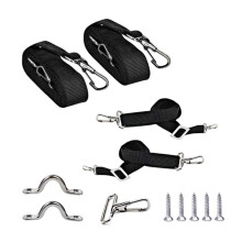 2 PCS Adjustable Heavy Duty Straps, Marine Grade Double Snap Hook Strap Pad Eye Straps, Boat Awning Accessories