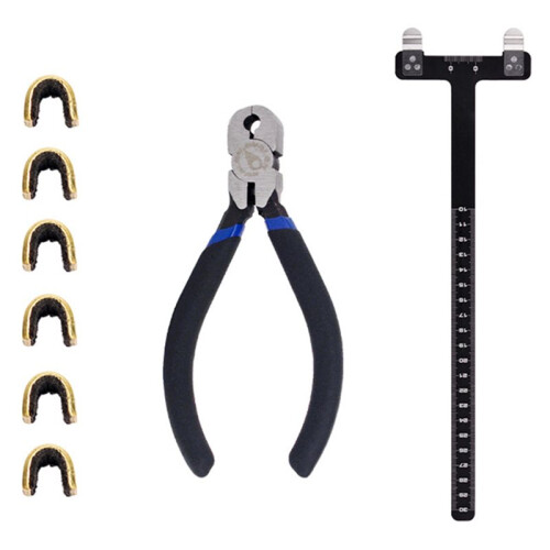 Bow String Nocking Points Pliers Set with T Shape Bow Square Ruler and Nocking Buckle for Recurve Archery Turning Kit