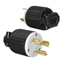 2pcs L6-30P Locking Plug Connectors, Twist Lock Male Plug, 2-Pole 3-Wire Grounded, Industrial Grade Heavy-Duty US Plug