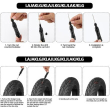 Tubeless-renkaankorjaussarja maantie- ja maastopyörille, musta, kompakti ja helppokäyttöinen