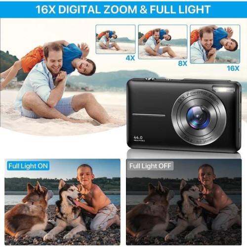 Ψηφιακή Συμπαγής Φωτογραφική Μηχανή 1080p HD 44MP για Παιδιά Ροζ Ελαφριά και Εύχρη 2