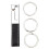 Genuine Leather Belt 3 Loop Strap Quick Release keyring Keychain Key Fob ring Black + Silver 9