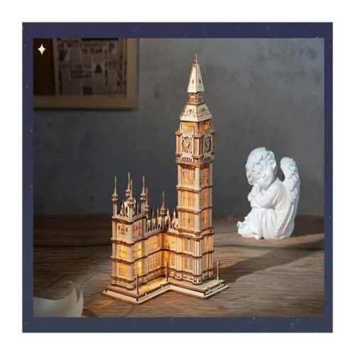 Ξύλινο μοντέλο με φωτισμό LED Big Ben, 220 τεμάχια, από ABS πλαστικό, για ενήλικες, unisex 1