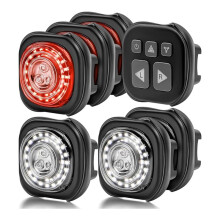 6 Pack Bike Lights System,Headlight&Turn Signal,Sync Front&Rear Bike Light with Remote Controller for Night Riding
