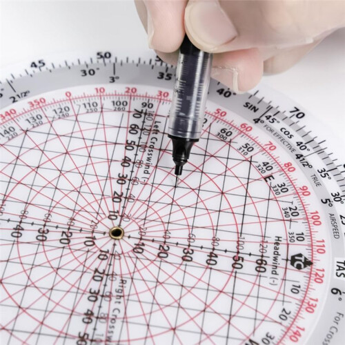 E6B-R 6 Inch Diameter Circular Flight Computer, Flight Computer Calculator Standard Flight Training Student Use IFR VFR 1