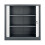 Tambour Storage Cabinet Office Cupboard Rolling Sliding Door Grey White 5