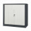 Tambour Storage Cabinet Office Cupboard Rolling Sliding Door Grey White 1