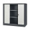 Tambour Storage Cabinet Office Cupboard Rolling Sliding Door Grey White 2