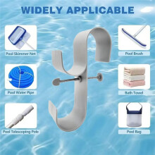 Poolside Pool Leaf Skimmer Net Holder Outdoor Pool Hook Bracket Swimming Pool Pipe Storage Rack for Above Ground Pools