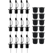 Lot de 12 Becs Verseurs pour Bouteilles D'Alcool avec Adaptateurs pour Goulot de 25 mm, Ensemble D'Adaptateurs pour Becs Verseurs de Grandes
