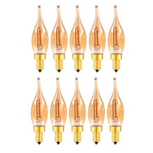 10 Pcs Dimmable C22 LED Filament Bulb E12 0.5W Amber Decorative Night Light Candle Light Ampoule Candelabra E12 110V