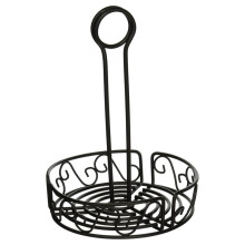 Ronde Metalen Kruidenrek voor in de Keuken, Zwarte Organizer voor Restauranttafels