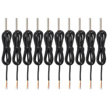 10Pcs Waterproof DS18B20 Temperature Sensor, Digital Temperature Thermal Cable Temperature (-55- +125) - 1 Meter/3.2Ft