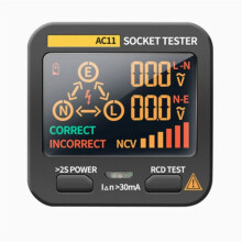 AC11-Steckdosenprüfer für UK-Stecker, Polaritätsprüfer für Nullleitungsstecker, Phasenprüfer, Intelligenter Digitaler Steckdosentester