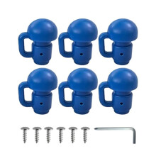6Pezzi Copertura per Tubo di Trampolino con Chiave Cappuccio per Trampolino Cappuccio per di Trampolino per Protezione Tubo Trampolino Blu