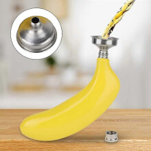Bananenlikeur en alcohol, tropische fruitfles met schroefdop van roestvrij staal, geel