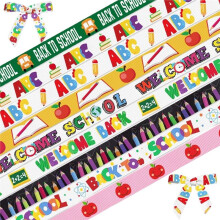 9 Rotoli di Nastro per il Ritorno A Scuola per Artigianato, Nastri per Insegnanti, Nastri per Confezionare Regali per Insegnanti, Festa 3/8"X45 Yard