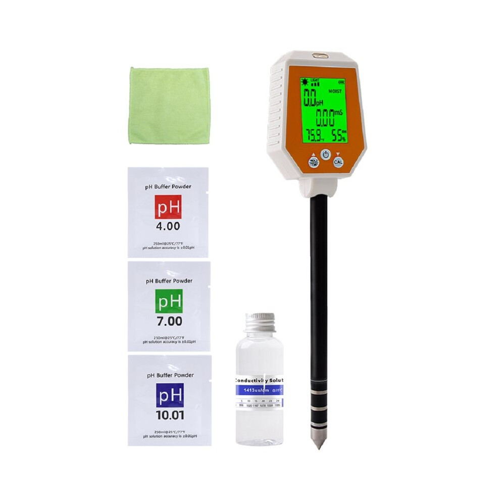 Saudism 6-In-1 Soil Tester Ph Moisture Light Fertility Meter For Garden Plants, Lawn, Soil Testing For Outdoor Agriculture B
