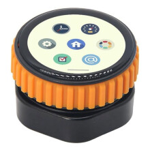 Carte de Développement Sans Fil pour Encodeur Rotatif T-Encoder-Pro avec Écran Tactile AMOLED de 1,2 Pouce (Bordure Orange)