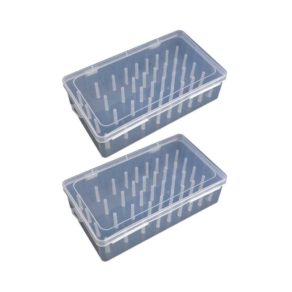 Saudism 42-Spool And Thread Box, Pp Plastic Desktop Storage Box, Multi-Functional Embroidery Household Sewing Thread Box