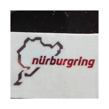 2x 3D autostickers – 5x3 cm – gepolijst chroom – racen / wegrace / Nürburgring – grappige motorstickers en -decals