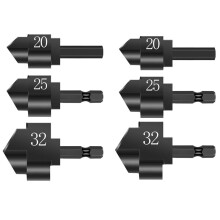 Foret Reamer à Étapes PPR de 6 Pièces pour Tuyau D'Eau 20mm/25mm/32mm Outils de Connexion de Réparation de Tuyau D'Eau