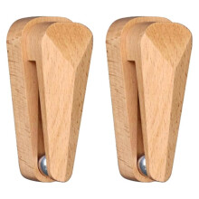 Pinces à Serviettes en Bois de Hêtre Auto-Adhésives, Fixation Sans Perçage, Bille en Acier au Carbone, Gain de Place pour la Cuisine (Lot de 2)