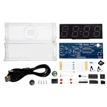 Kit de Montage D'Horloge Électronique Colorée : Affichage de L'Heure, de L'Alarme, de la Date, Du Jour de la Semaine et de la Température. Horloge