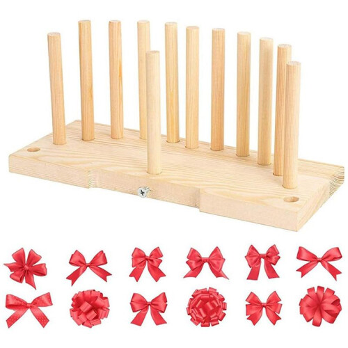 Double Sided Bow Maker for Ribbon, Bow Maker Wooden Wreath Bow Maker Tool Durable Portable Bow Tie Machine 2