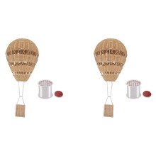 2X Hand-Woven Rattan Hot Air Balloon Children's Room Wall Decoration Bohemian Nursery Decoration Photo Props